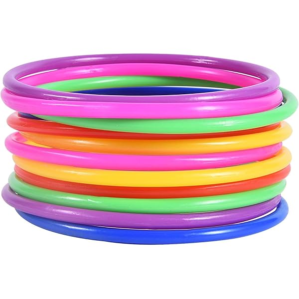 Kids Exercise Hoop Set – 18.9in Agility Training Rings, Hopscotch Rings, 10 Plastic Hoops With Connectors