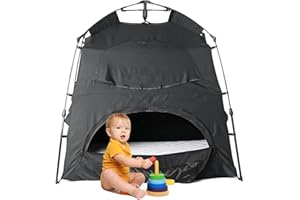 PORAYHUT Play Tent-Portable Playhouse Blackout Sleeping Tent Cover,Blocking 95% Light for Kids &Toddlers,Indoor Castle House with Travel Carry Bag & Breathable Mesh Windows-Space for Children Birthday Gfits