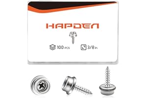 HAPDEN Boat Canvas Snaps, Marine Snaps Stainless Steel, Boat Cover Snaps Stainless Steel Kit With 3/8 Inch Socket Snap Screw (100pcs Sliver)