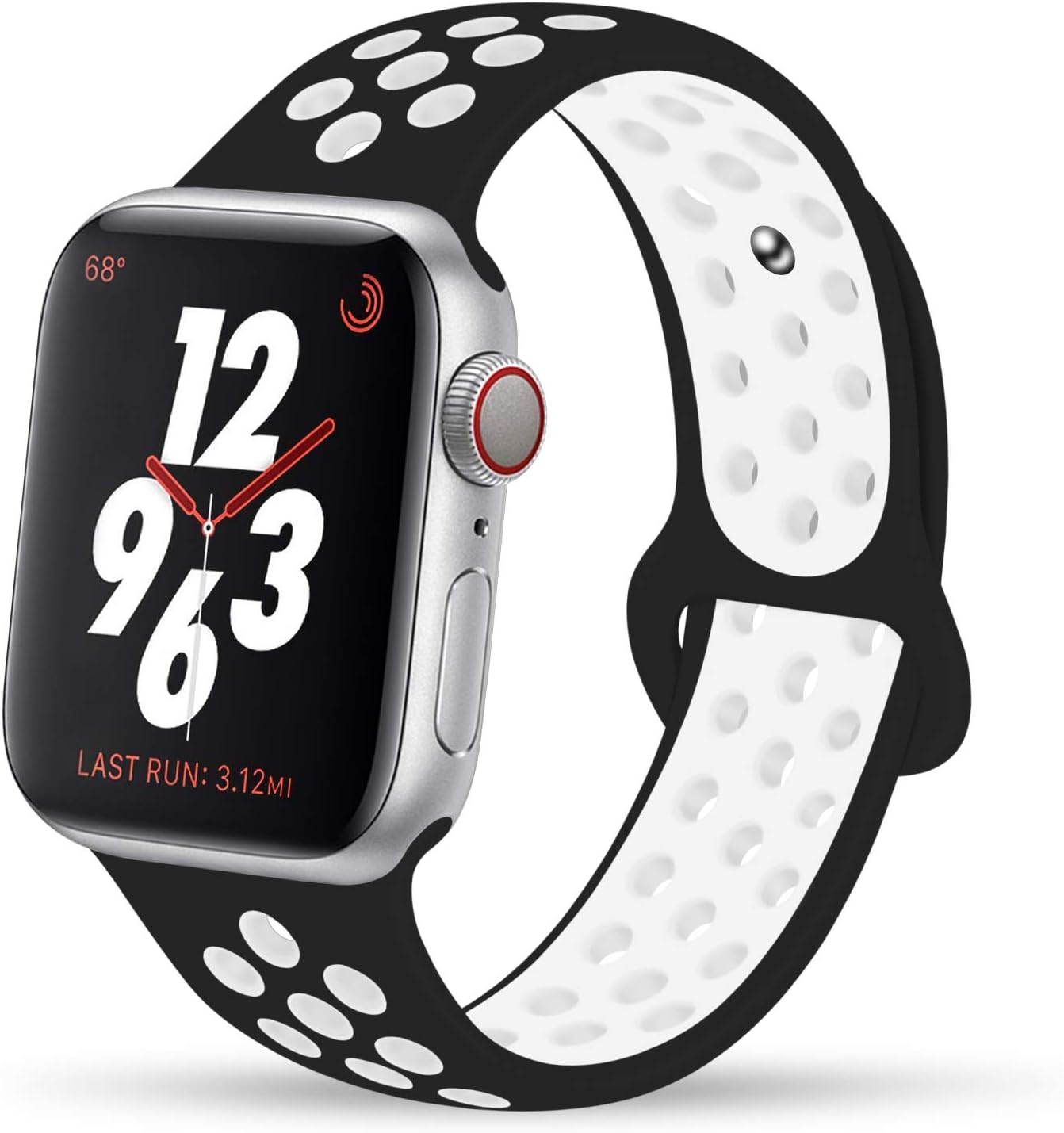 YC YANCH Compatible for Apple Watch Band 38mm 40mm 42mm 44mm, Soft Silicone Sport Band Replacement Wrist Strap Compatible for iWatch Apple Watch Series 5/4/3/2/1,Nike+,Sport,Edition, S/M M/L Size