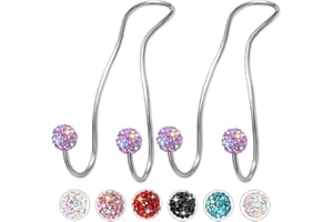 MTGOCHA Bling Purse Hook for Car Headrest, Upgraded Cute Car Seat Hooks for Bag Handbag, Durable Stainless Auto Purse Hanger Holder 2 Pack, Light Purple