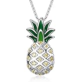LUHE Pineapple Necklace 925 Sterling Silver Dainty Pineapple Pendant Necklace Jewelry Gift for Women Teens