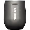 Corkcicle Stemless Insulated Wine Glass Tumbler, Ceramic Slate, 12 oz – Stainless Steel Stemless Wine Glass Keeps Beverages Cold for 6 Hours, Hot for 3 Hours – Non-Slip, Easy-Grip Insulated Cup