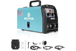 MECPOW 120A MIG Welding Machine, 110V/220V Flux Core Welder/Lift TIG/Stick Welder 3 in 1, Portable Gasless Welder with IGBT Inverter, Welding Gun & Welding Wire, Weld Kit for Aluminum, Metal