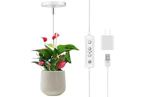Grow Lights for Indoor Plants, Romsto LED Full Spectrum Plant Light for Indoor Plants, Height Adjustable Grow Light with 10 Dimmable Brightness, 8/12/16H On/Off Timer, Ideal for Small Plants