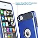 ULAK iPod Touch 7 Case, iPod Touch 6 Case, Slim Fit Dual Layer Hard PC Back+TPU Shockproof Interior Protective Case Cover for Apple iPod Touch 5th/6th/7th Generation, Navy Blue/Black
