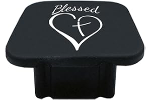 Yaorenmiao 2 Inch Blessed Christian Trailer Hitch Tube Cover Plug Cap, Cross and Heart Tow Hitch Receiver Tube Blessed Hitch Rubber Plug Cover fits 2 Inch Trailer Hitch Receiver