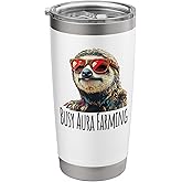 Busy Aura Farming, funny sloth looking too cool Stainless Steel Insulated Tumbler
