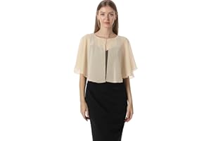 HOTSHAWL Chiffon Capelet Soft capes Shawls and Wraps for Evening Dress Wedding Cape 1920s shawl accessories for women flapper Cover Up