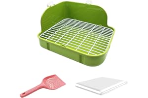 Hamiledyi Rabbit Litter Box Rabbit Toilet Potty Trainer Corner Litter Bedding Box for Small Animals Bunny Guinea Pig Chinchilla Ferret