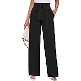 KORSIS Women's Wide Leg Lounge Pants Lightweight High Waisted Loose Work Elastic Casual Outfits Trousers with Pockets (S-2XL)