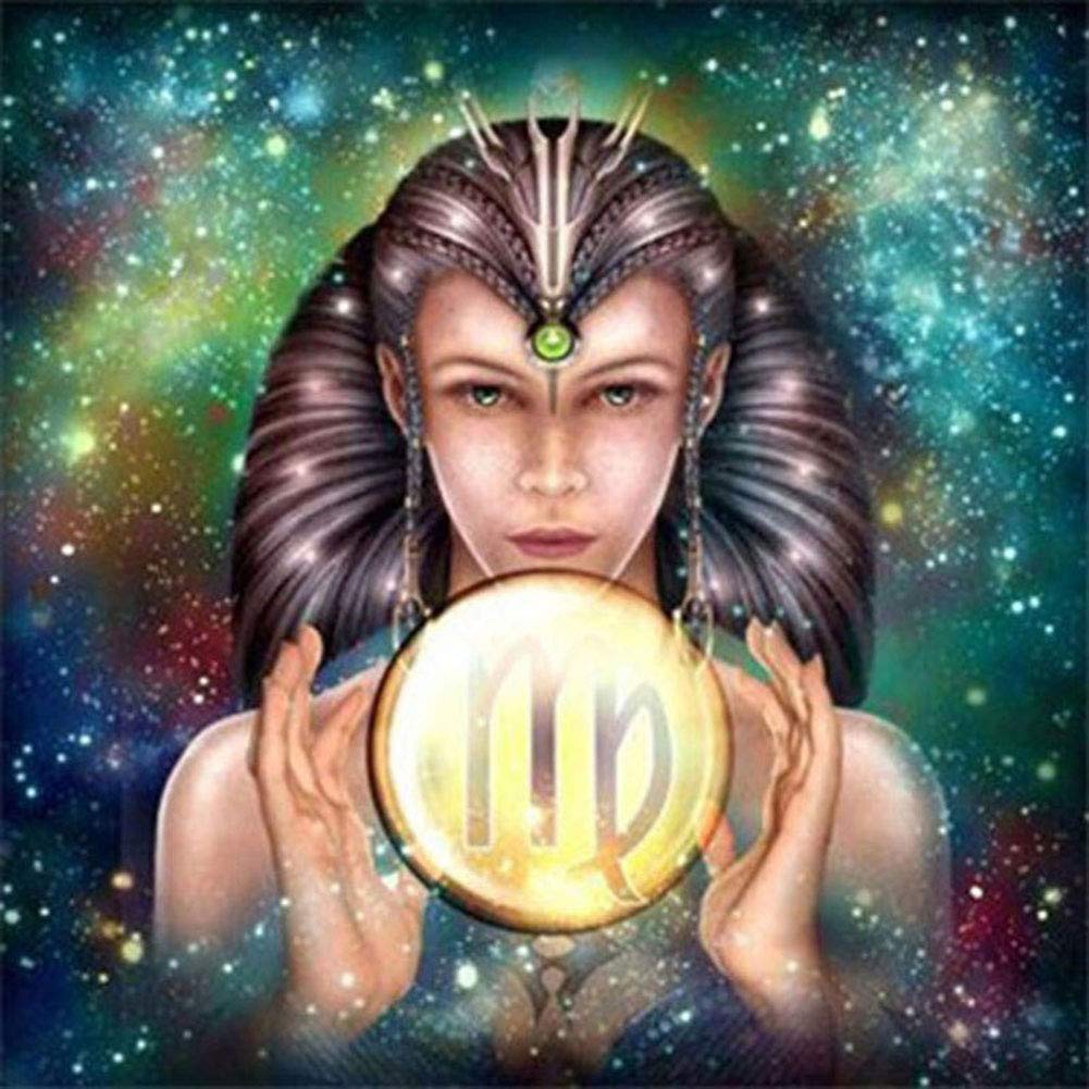 ABEUTY 5D Diamond Painting DIY Full Drill Rhinestones, Zodiac Virgo, Paint with Diamonds Crystal Diamond Art Kits (Virgo)
