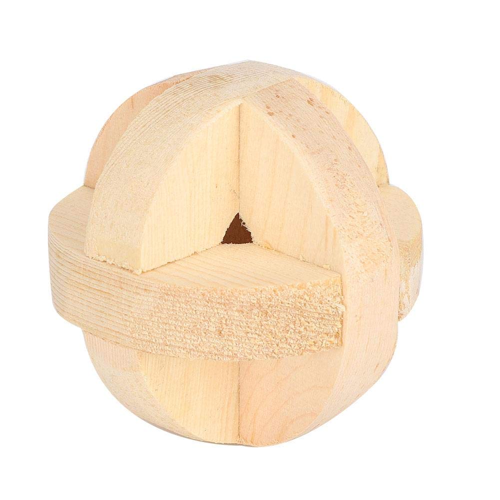 YOUTHINK 6cm / 2.4in Wooden Ball Guinea Pig Hamster Chewing Toy Playing Sports Interactive Toy for Small Pet Supplies