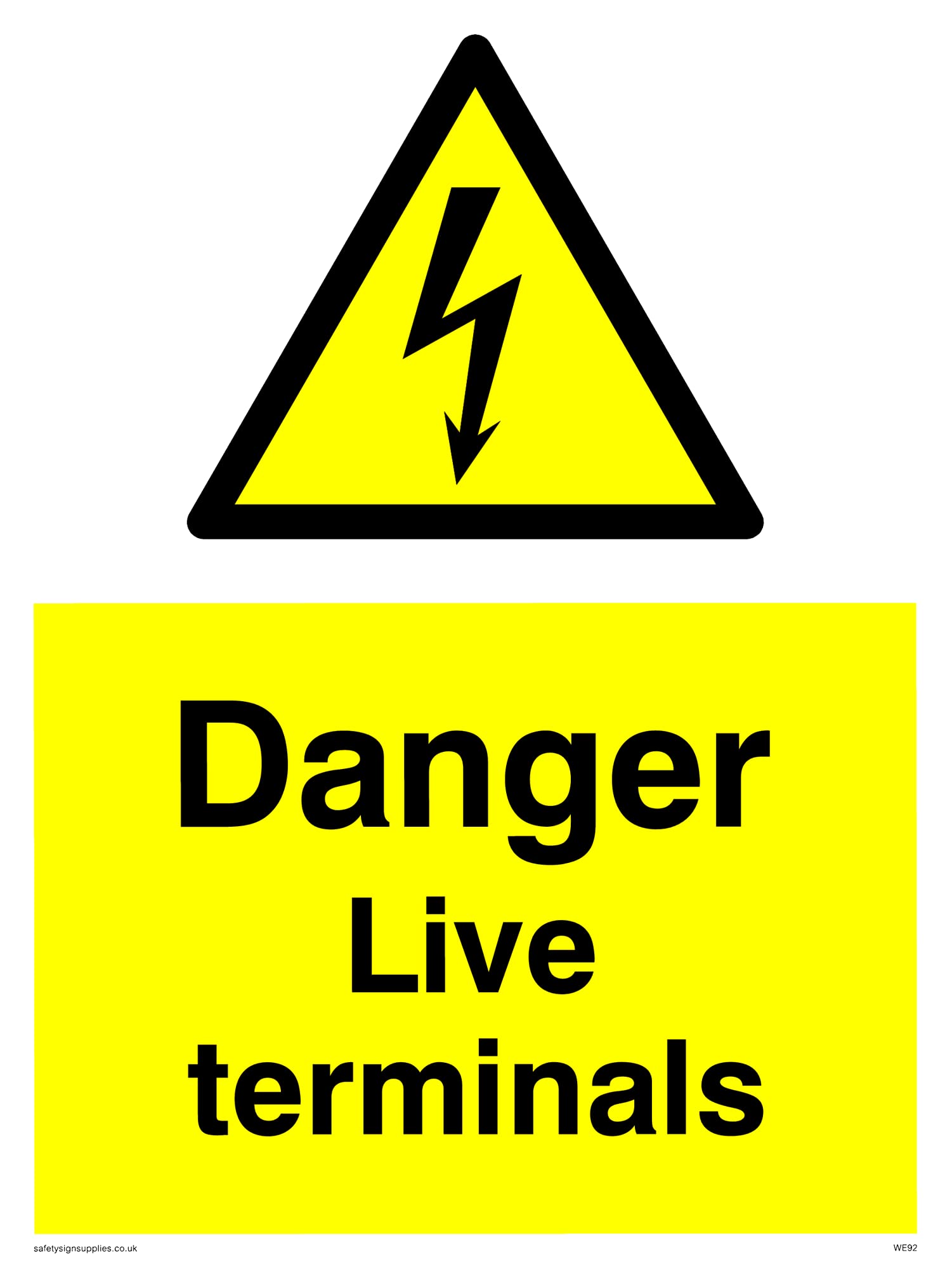 Pack of five - Danger Live Terminals Sign - 150x200mm - A5P