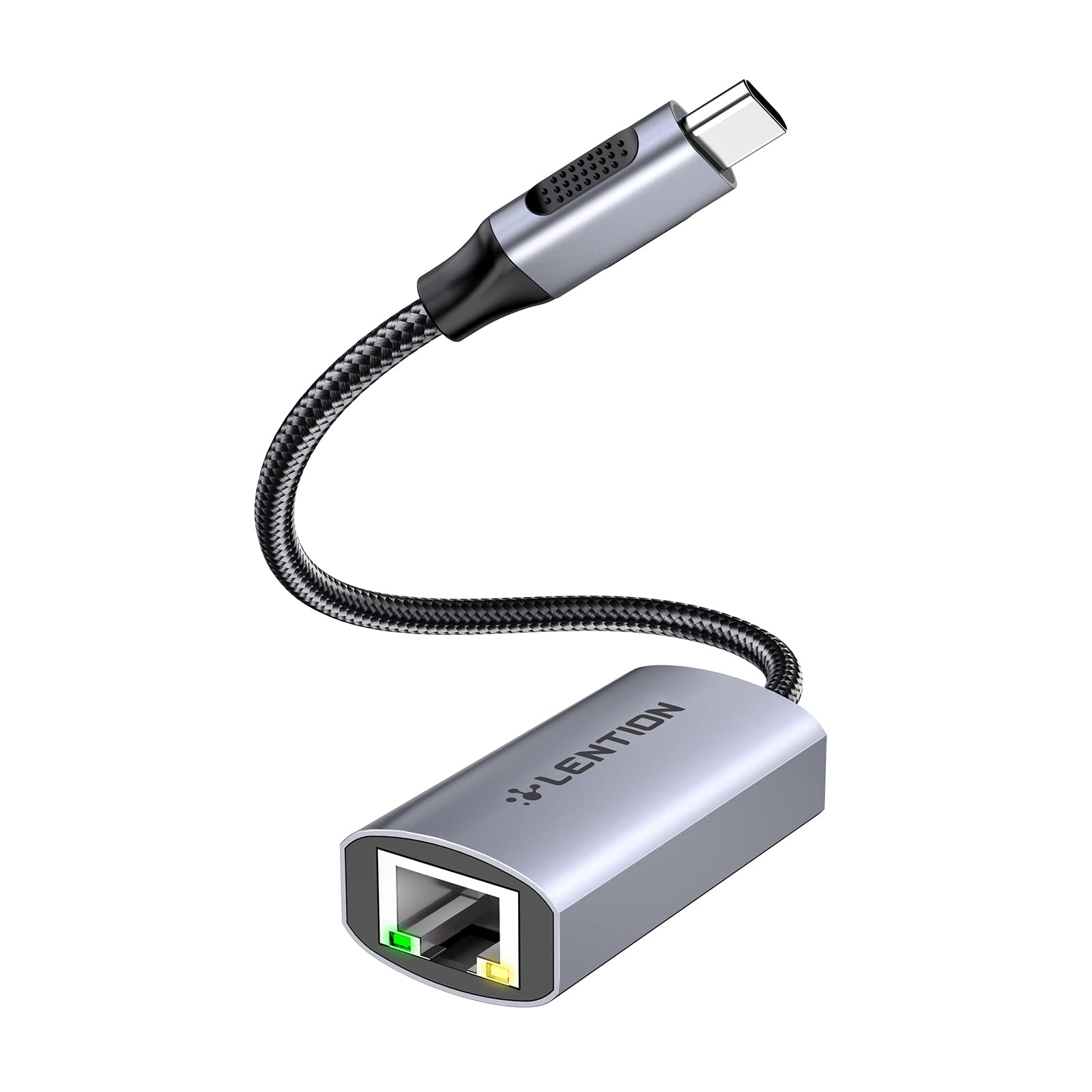 LENTION USB C to Ethernet Adapter, RJ45 to Type C Gigabit Network 1000M Wired LAN Converter Compatible 2025-2016 MacBook Pro, New iPad Pro/Mac Air/Surface, Chromebook, More(CU604, Space Gray)