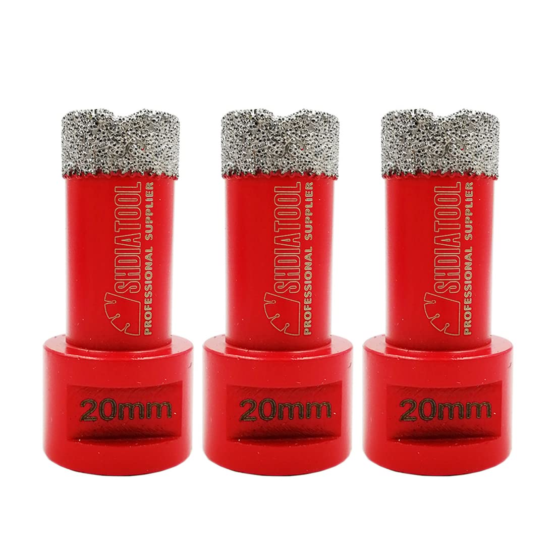 SHDIATOOL Diamond Core Drill Bit,Hole Saw Diameter 20mm 4/5" M14 Thread Vacuum Brazed for Concrete Granite Marble Porcelain Tile Masonry Brick,3PCS