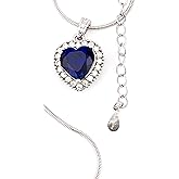 2ct Certified Heart Natural Sapphire Necklace Pendant Love Heart Diamond Jewelry 18kt White GOLD Sterling Silver Heart Diamond Necklaces for Daughter 40th Birthday wife gift Valentine 3.5ctw
