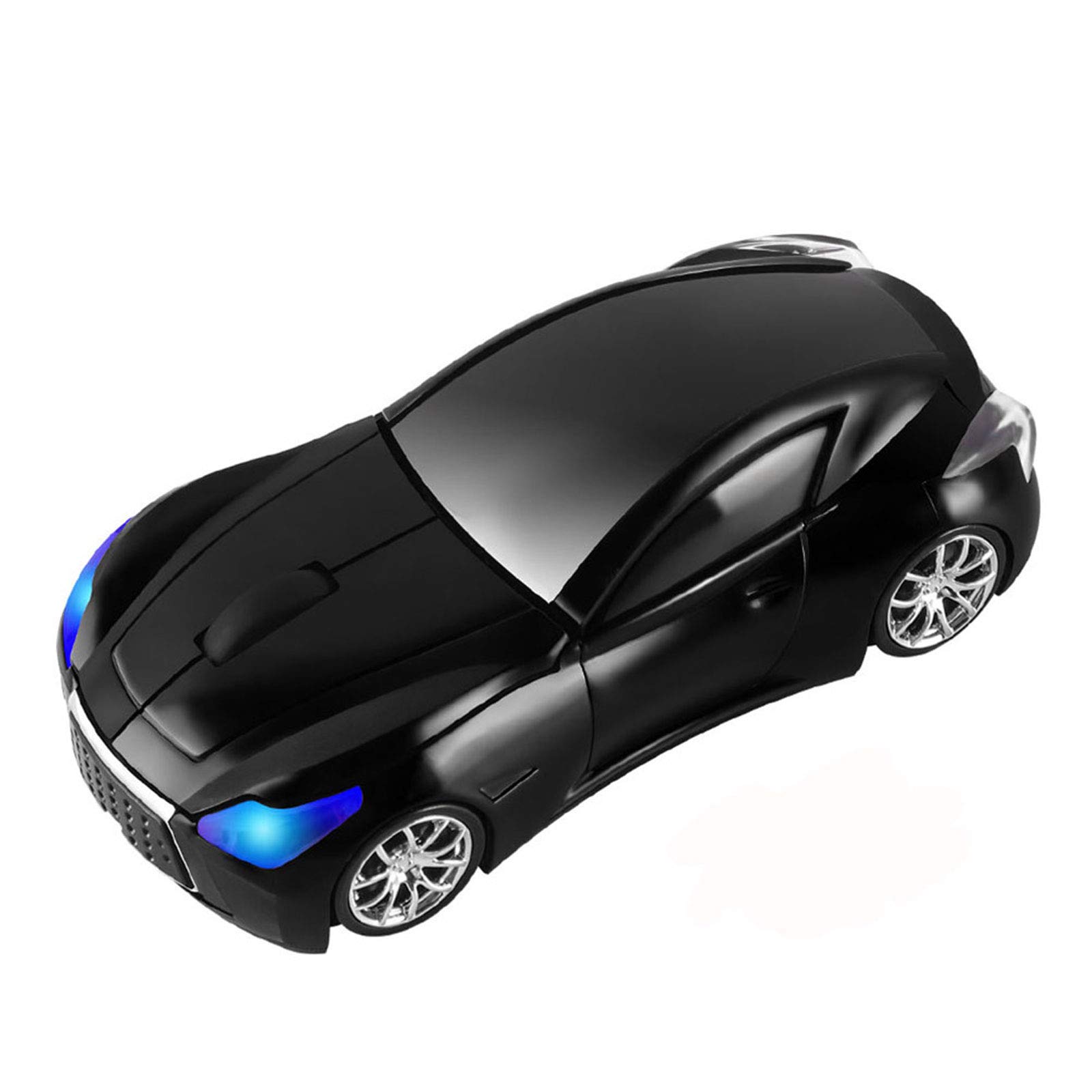 3C Kingdom Cool Sports Car Shaped Wireless Mouse 1600DPI 3 Button Portable Optical Office Cordless Mice with USB Receiver for PC Computer Laptop Gift (Black)