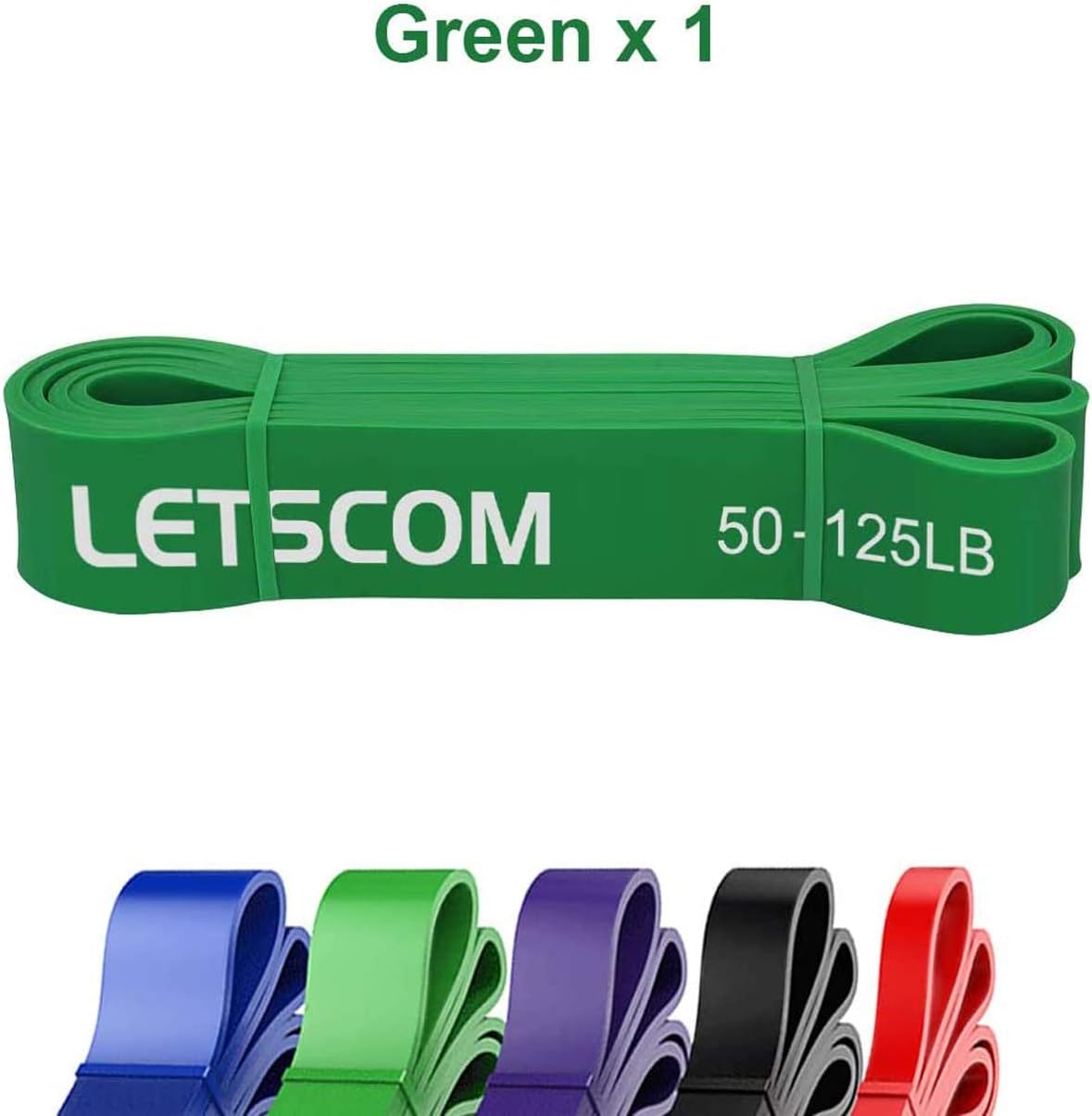 Letscom Pull Up Assist Band, Extra Durable Resistance Band, Stretch Band, Elastic Exercise Band for Chin-ups Powerlifting Stretching Mobility Fitness Strength Training Yoga
