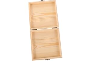 Wakauto Wooden CD Storage Case Square Organizer for Cds Dvds and Albums Stackable Space-saving Media Holder