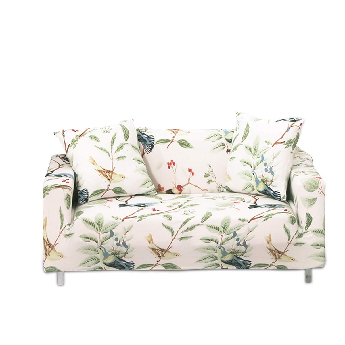 PETCUTE Stretch Sofa Slipcovers 2 Seater Elastic Sofa Cover Polyester Spandex Sofa and Loveseat Covers Flower Pattern