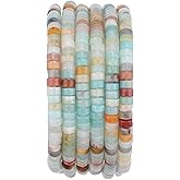 BEADIA Natural Amazonite Spacer Beads Caps Loose Semi Gemstone for Beading Jewelry Making 4mmx2mm 38cm