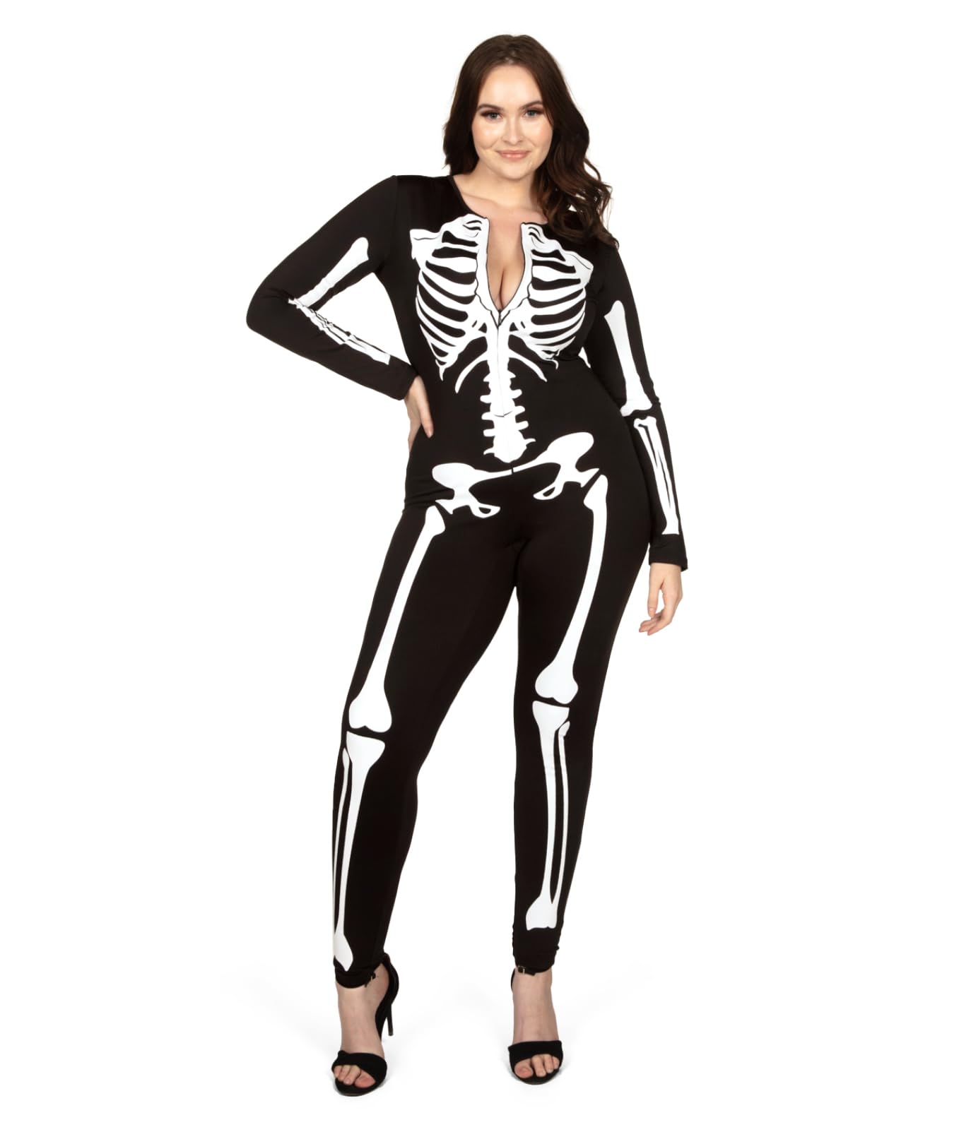 Tipsy Elves Form Fitting & Flattering Skeleton Bodysuit for Halloween - Women's Skeleton Costume