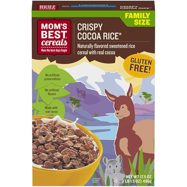 MOM’S BEST CRISPY COCOA RICE CEREAL, CHOCOLATEY BREAKFAST...