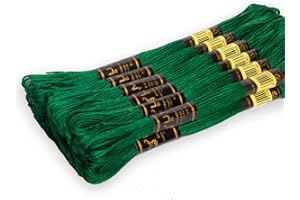 UMC STAG 12 Pieces Emerald Green 923 Premium Embroidery Thread | 100% Egyptian Cotton Premium Skeins | Cross Stitch Embroidery Floss | Oeko TEX Certified Stranded Cotton (Emerald Green)
