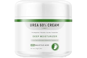 YAFUSIPE Urea Cream 60 Percent For Feet Maximum Strength Plus Salicylic Acid 2%, Tea Tree Foot Lotion For Dry Feet cracked Heels Treatment Athletes Foot Cream Intensive Repair Foot Moisturizer 5.29oz