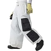 GSOU SNOW Womens Mens Baggy Snow Pants Cargo Snowboard Pants Ski Super Loose Sport Outdoor Insulation Waterproof