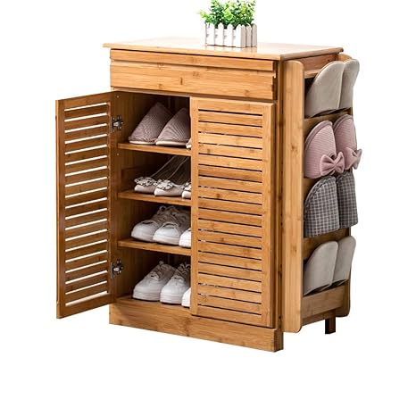 Shoe Rack Bamboo Multi Layer Shoe Cabinet Simple Solid Wood Foyer