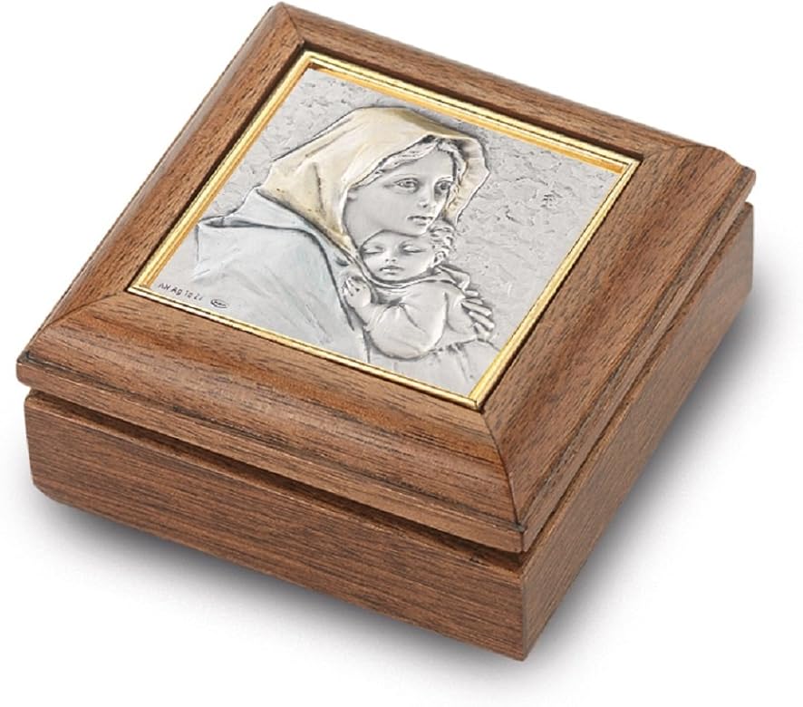 Caja de recuerdo de la Madonna de la Calle, de nogal: Amazon.es: Joyería