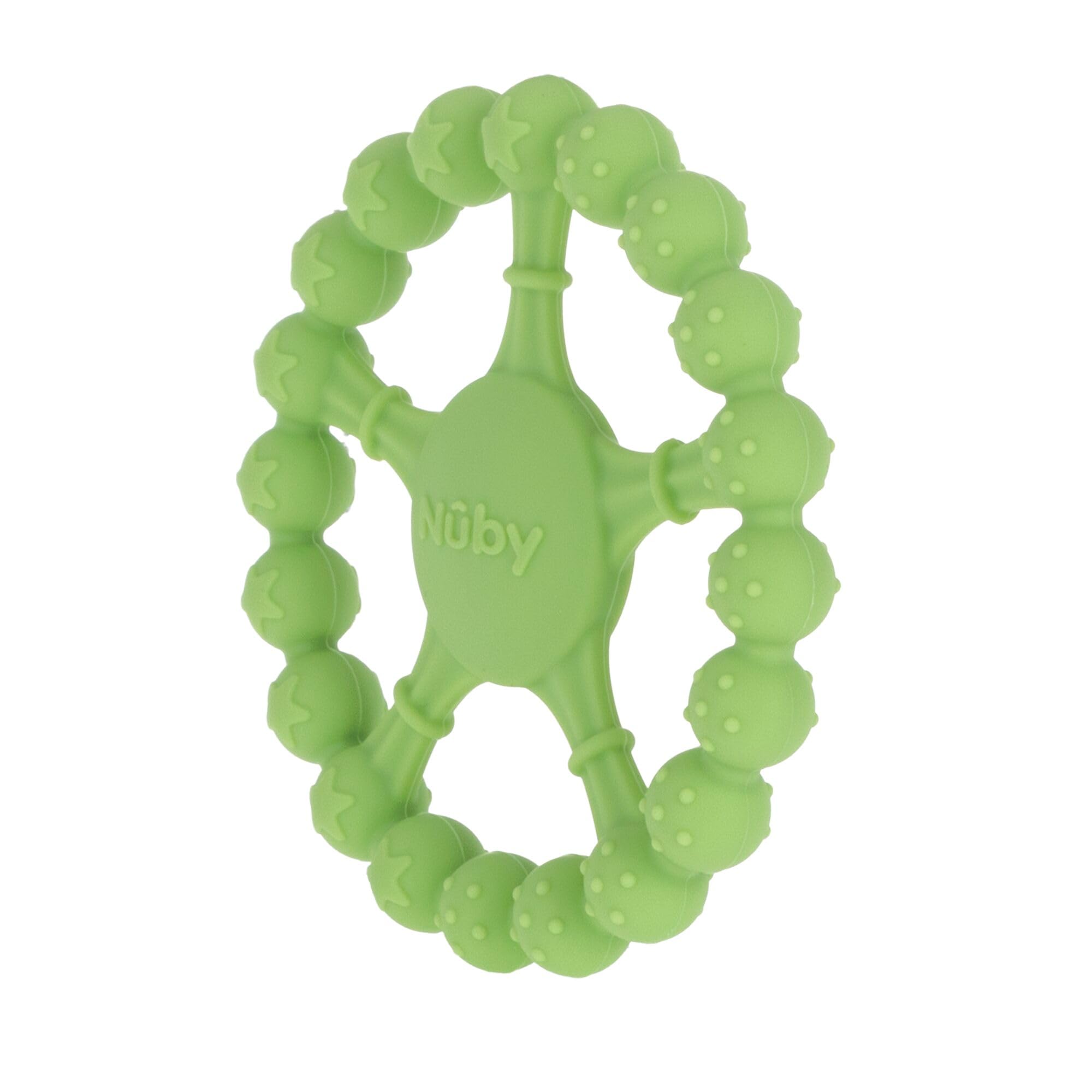 Nuby Silicone Wheel Teether - 3+ Months - Soft, Multi-Textured Baby Teething Toy - Natural Teething Relief for Babies