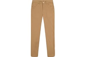 IZOD Boys School Uniform Twill Khaki Pants, Flat Front & Comfortable Waistband
