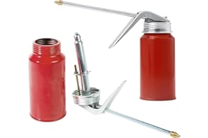 Diamall 2 PCS Oil Can Pump Oiler, Manual Pump Oiler With Nozzle, Multipurpose 200ml Gun Oil Spray Can, Universal Car Accessories Oil Squirt Can Fit Most Vehicles Motorcycles (Red)