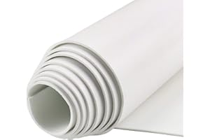 DGSL Neoprene Adhesive Foam Sheets, 12'' W x 59'' L x 1/16'' Thick Sponge Self Adhesive Rubber Padding Sheet Closed Cell Foam Sheet Roll for DIY, Multi-Function Soundproof Rubber Mat, White