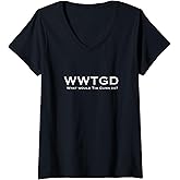 Womens Making the Cut "WWTGD What Would Tim Gunn Do" - White Text V-Neck T-Shirt