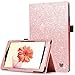 BENTOBEN Kindle Fire 7 Case (Compatible with 7th and 9th Generation Tablet, 2017 and 2019 Releases), Glitter Folio Stand with Stylus Holder Auto Wake/Sleep Protective Case for Amazon Fire 7, Rose Gold