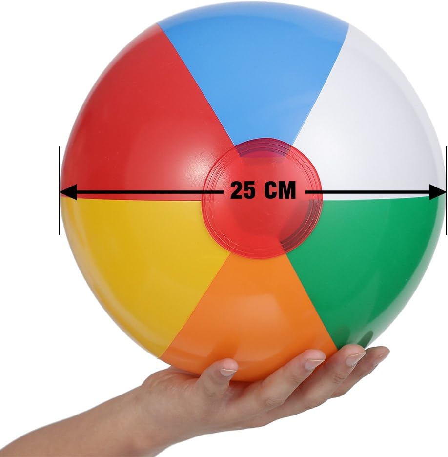 Inflatable Beach Balls[12PACK] 10" Rainbow Beach Balls Pool Party Balls Bulk Beach Balls Rainbow Colored Beach Toys Perfect for Beach Sand Pool Party Favors Swimming Water Toys for Kids.: Sports & Outdoors
