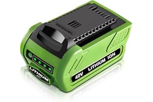 ENERMALL 6.0Ah 40 Volt Replacement for Greenworks 40V Battery Lithium 29472 29462 29252 20202 22262 25312 21242 Lithium Ion Battery Compatible with GreenWorks Battery G-MAX 40 Volt Cordless Power Tools (Green)