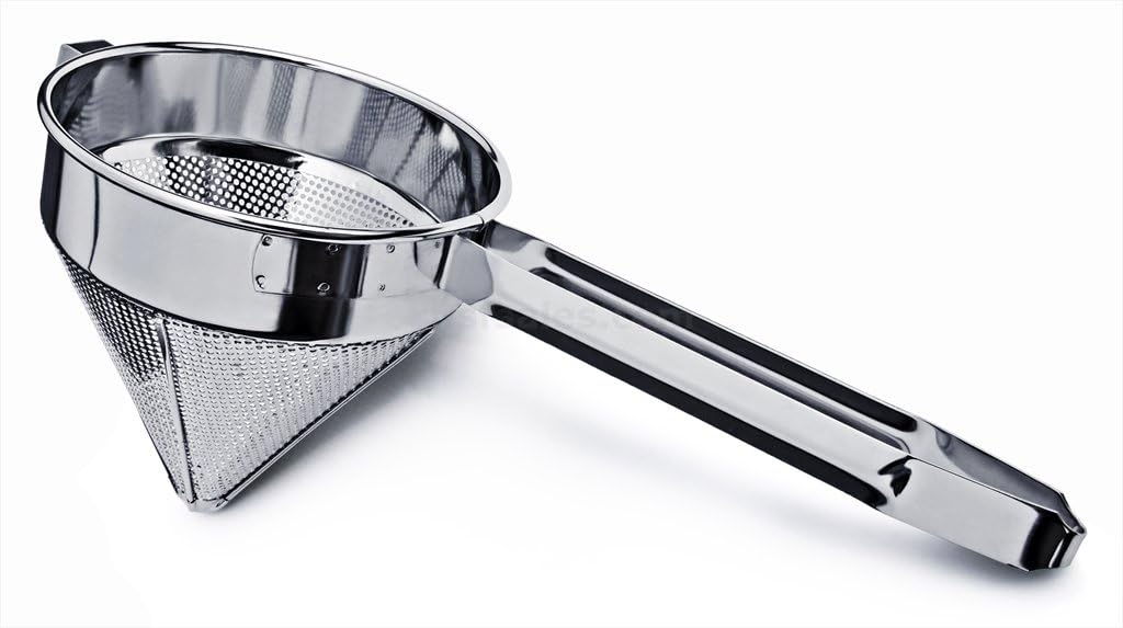 New Star Foodservice 34233 China Cap/Chinois Strainer, 18/8 Stainless Steel, 8-Inch, 3mm Coarse Perforations