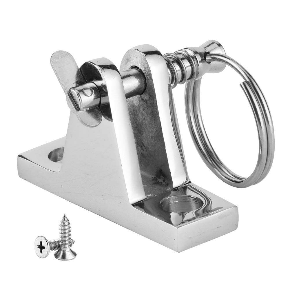 FTVOGUE Bimini Top Deck Hinge, Deck Hinge Boat Bimini Top Fitting 90 Degree Marine Deck Hinge with Quick Release Pin Stainless Steel Marine Sprayhood Parts