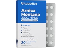 VitaMedica Arnica Montana 200C Rapid Dissolve Tablets for Natural Pain, Bruising, and Swelling Support - High Potency Homeopathic Medicine for Injury and Surgery Recovery - 30 Ct - 10 Servings