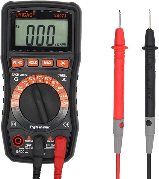 Digital Automotive Multimeter Tach Dwell Angle RPM Meter