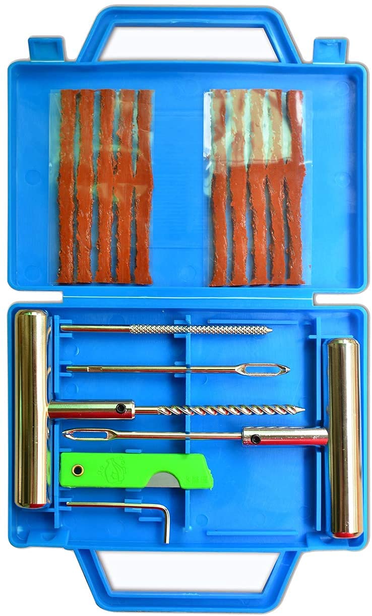 üBon Heavy Duty Tyre Repair Kit - T-Handle Tyre Plug Set, Fix Punctures on-the-go for Car, Van, Bikes and Trucks with Storage Box