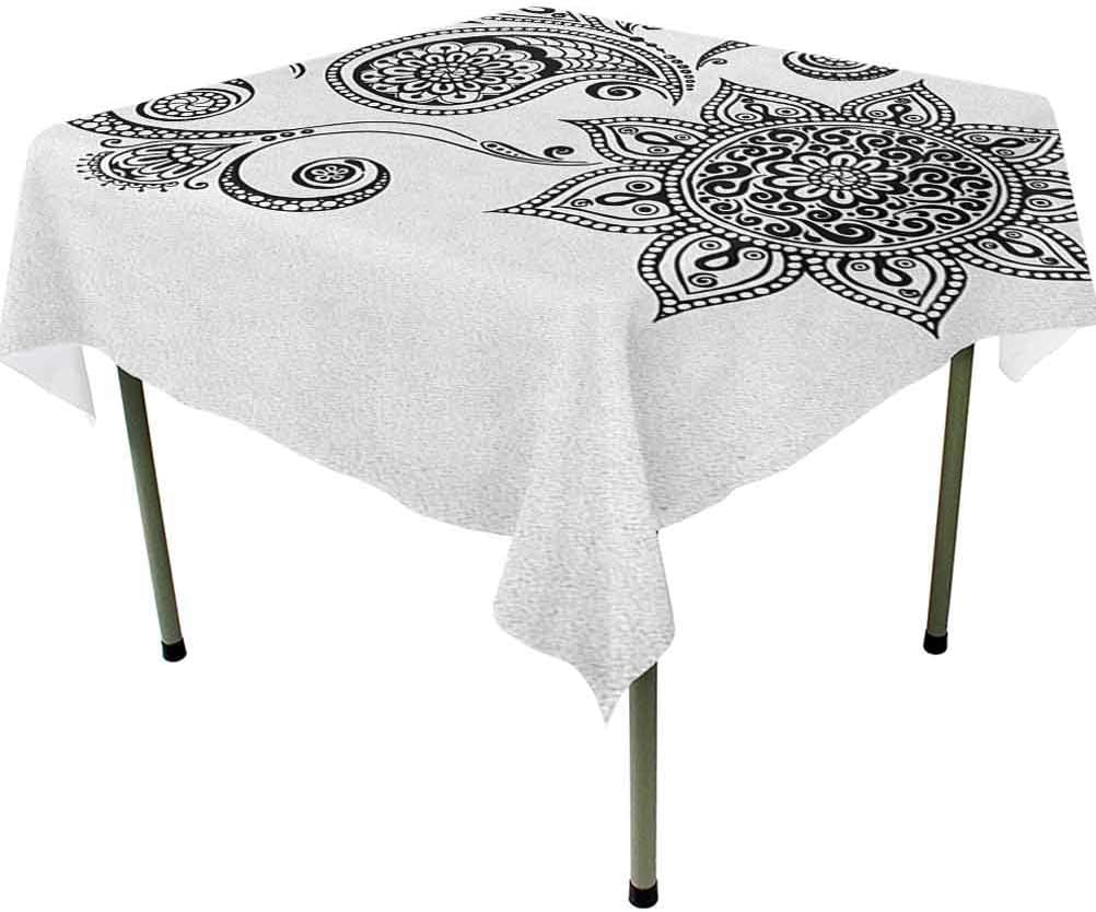 Square Tablecloth 60 x 60 Inch Cloth Tablecloth Flowers and Paisley