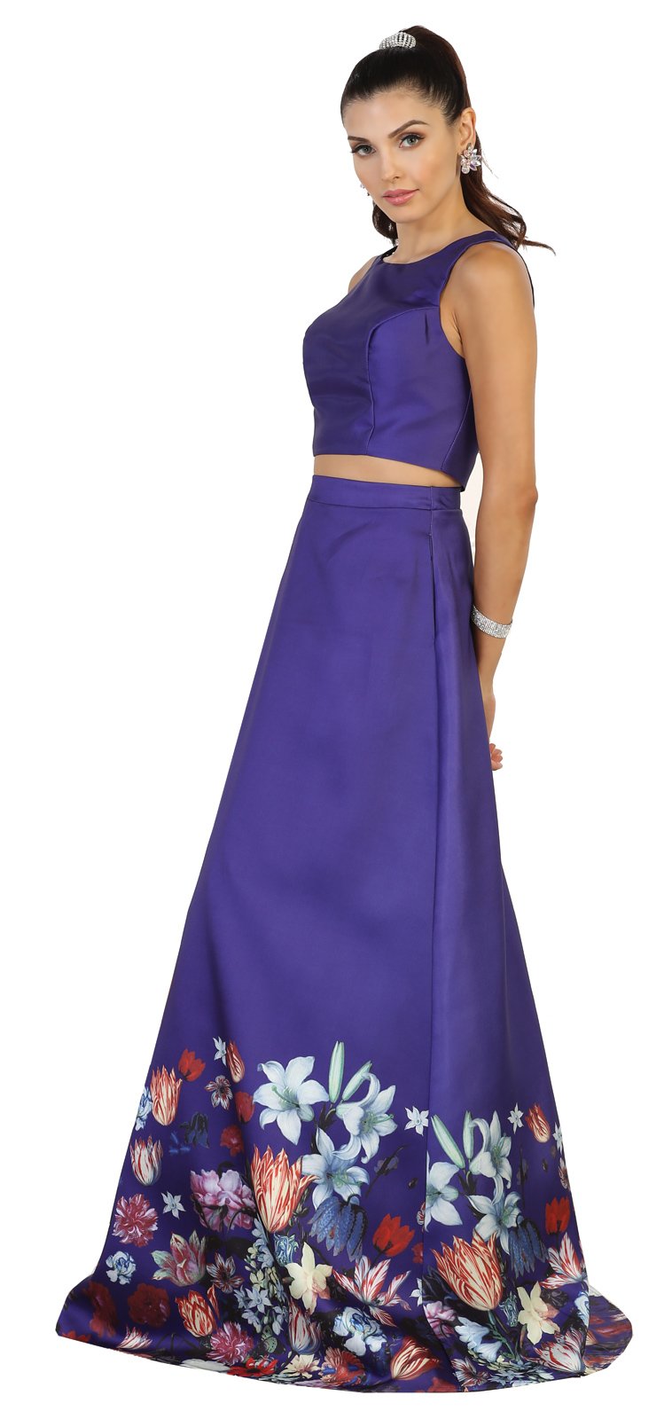 Royal Queen RQ7494 Two Piece Evening Prom Dress (10, Purple)