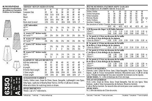 New Look Patterns UN6350A Misses' Skirt and Wide Leg Cropped Pants or Shorts, A (6-8-10-12-14-16-18)