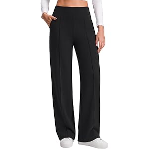 G4Free EverGoing Wide Leg Yoga Pants for Women Front Seam with Pockets | 4-Way Stretch, Moisture Wicking & Breathable Fabric